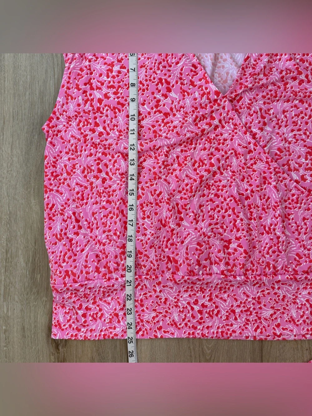 INC International Concepts Gia Geo Pink Wrap Top NWOT - Picture 3 of 5